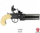Denix 1149G double barrelled flintlock pistol Denix 1149G replica dubbelloops vuursteenpistool
