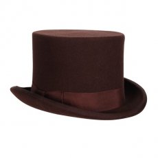 Top hat 14cm high size 57/58 Hoge hoed bruin maat 57/58